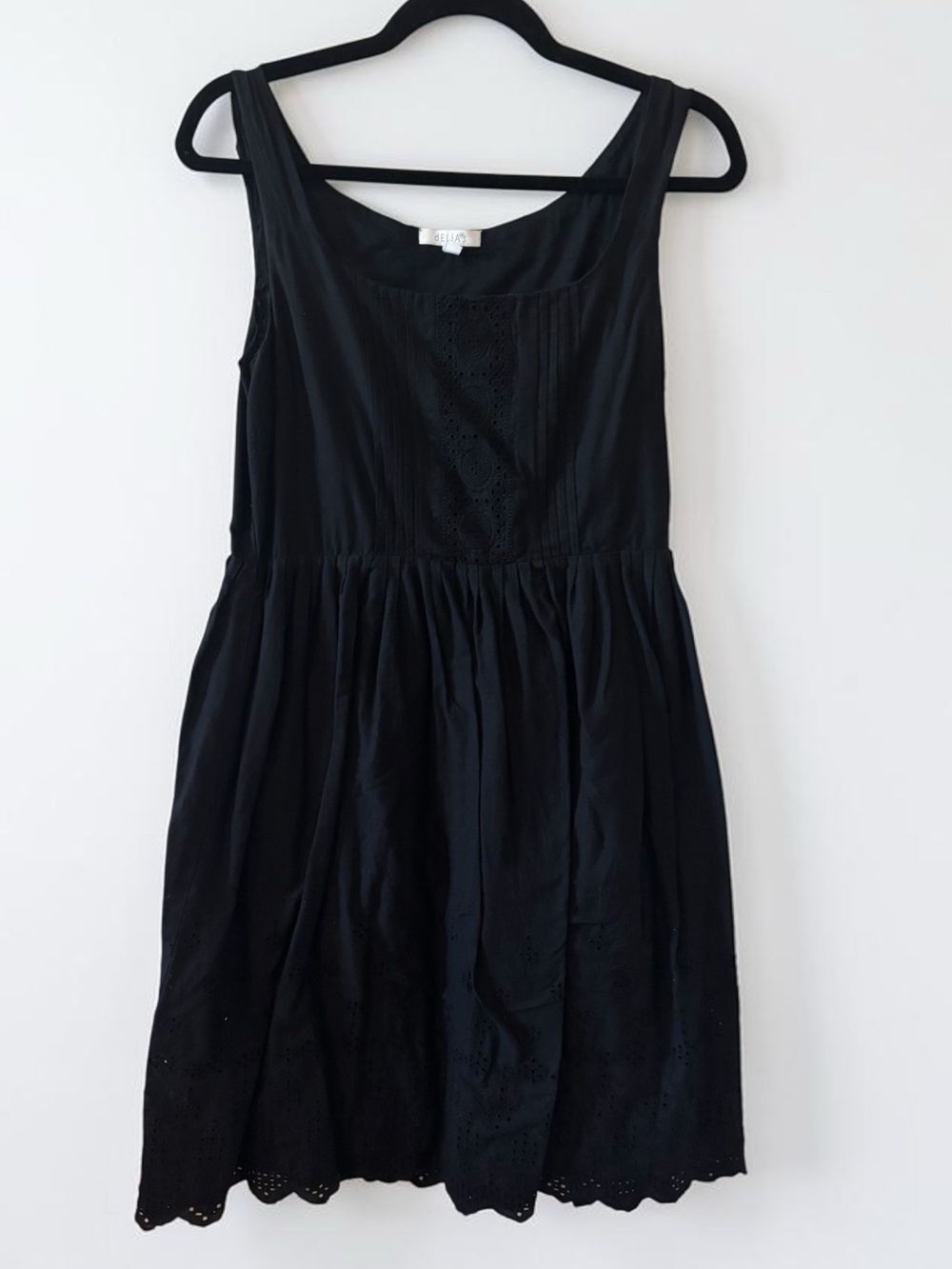 Delia's Black Eyelet Dress Women's Cotton A-Line Fit & Flare Dress Size 11/12